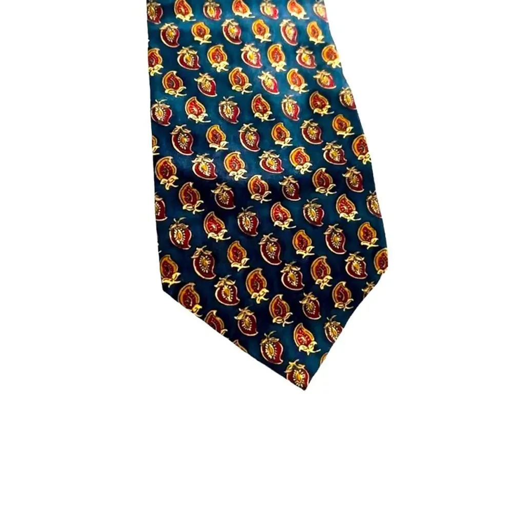 RALPH LAUREN CHAPS Silk Tie VINTAGE Great Condition Blue Gold FAST SHIP 877-13